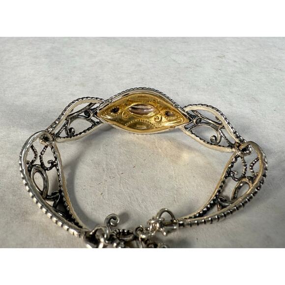 Carolyn Pollack Relios Sterling Silver Brass Copper Link Bracelet - Picture 6 of 7